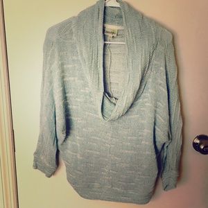 Anthropologie mint green cowl neck sweater, size S