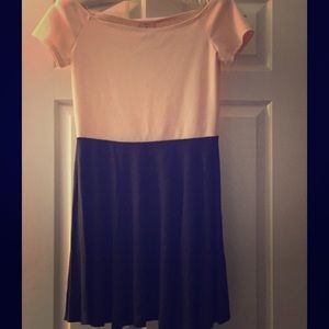 Pins and Needles Off the Shoulder Colorblock dress