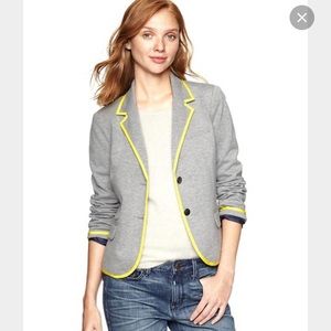 Gap gray blazer with yellow piping