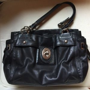 Coach black leather handbag