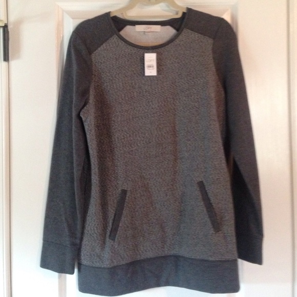 NWT cozy gray top by LOFT