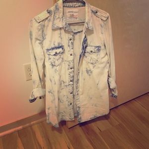 Pac Sun Acid Wash Denim Top/Tunic