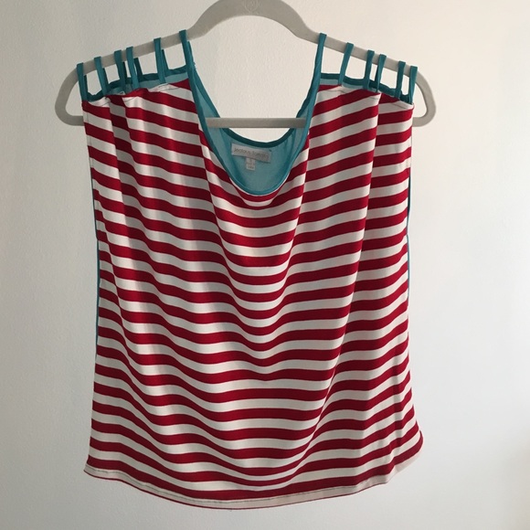 New w/o tags Jealous Tomato red white stripe top