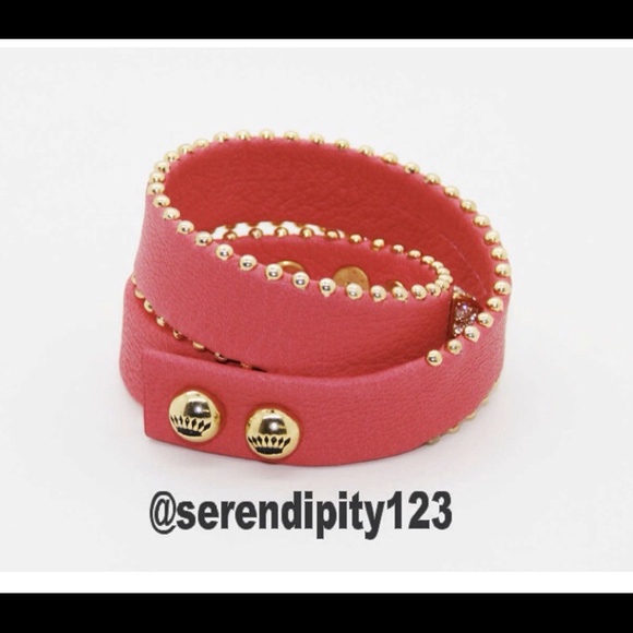 Juicy Couture Leather Dbl Wrap Pyramid Bracelet - Picture 3 of 4