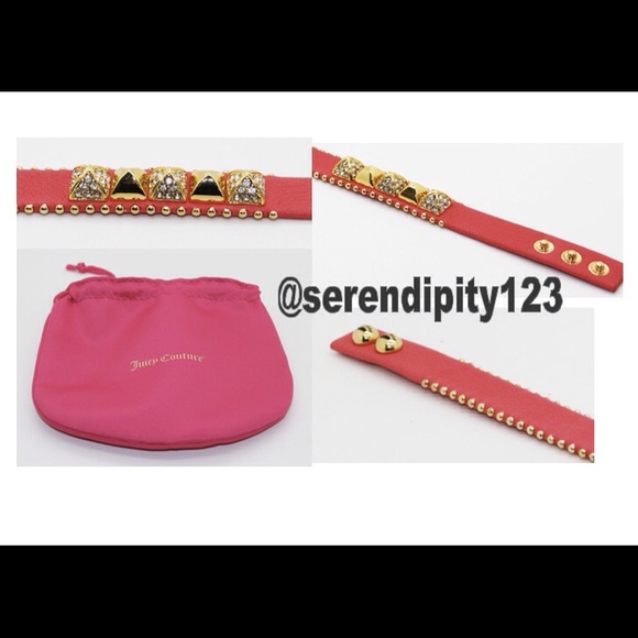 Juicy Couture Leather Dbl Wrap Pyramid Bracelet - Picture 4 of 4