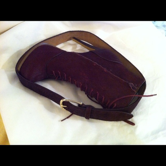NWOT TALBOTS Wide, Calf Hair, Burgundy Belt