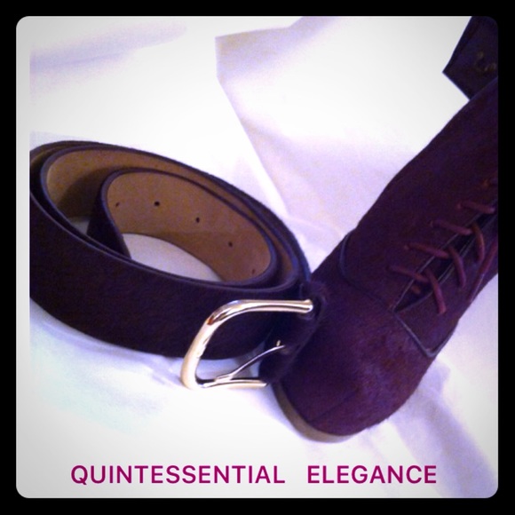 NWOT TALBOTS Wide, Calf Hair, Burgundy Belt
