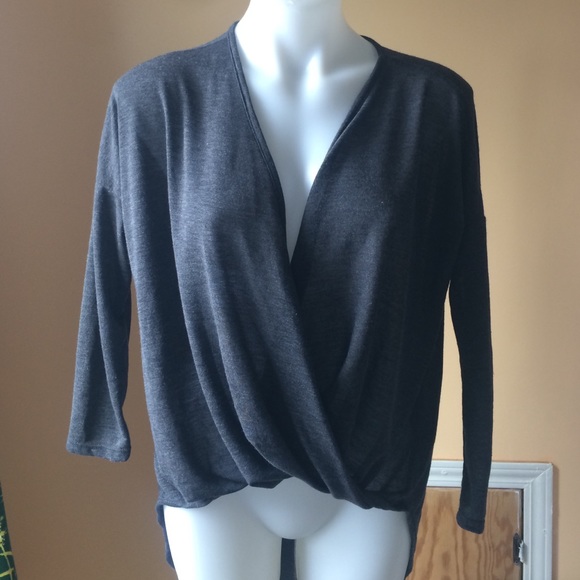 High Low Gray Sweater Top - Picture 1 of 3