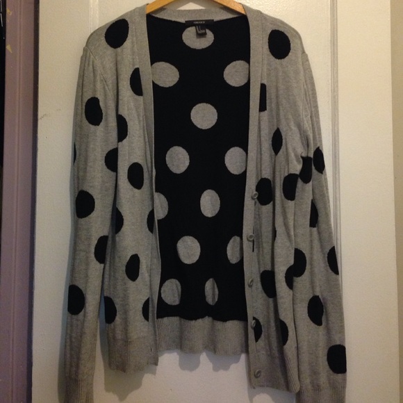 F21 polka dot cardigan
