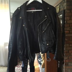 Genuine cowhide biker jacket