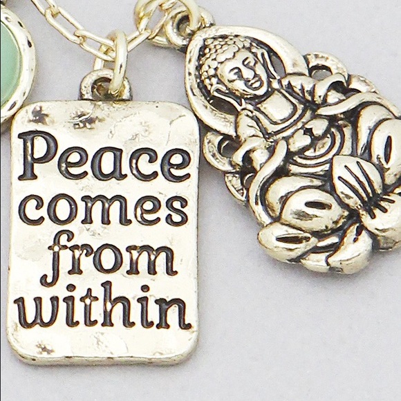 Buddha  Peace Comes From Within necklace gold - Picture 2 of 3