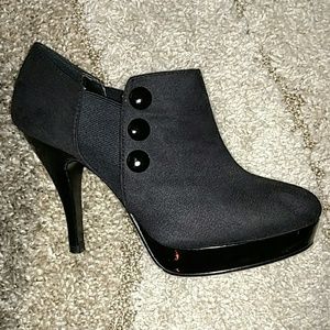 Black suede booties