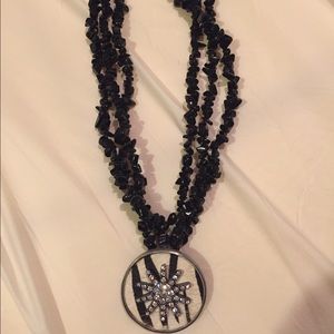 Black Necklace with attachable pendant