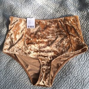 Gold Velvet High Waisted Underwear
