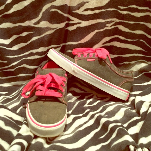 Never worn pink and gray vans