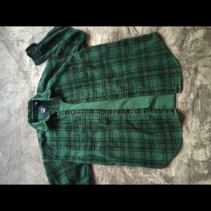 Comfy Corduroy green plaid flannel