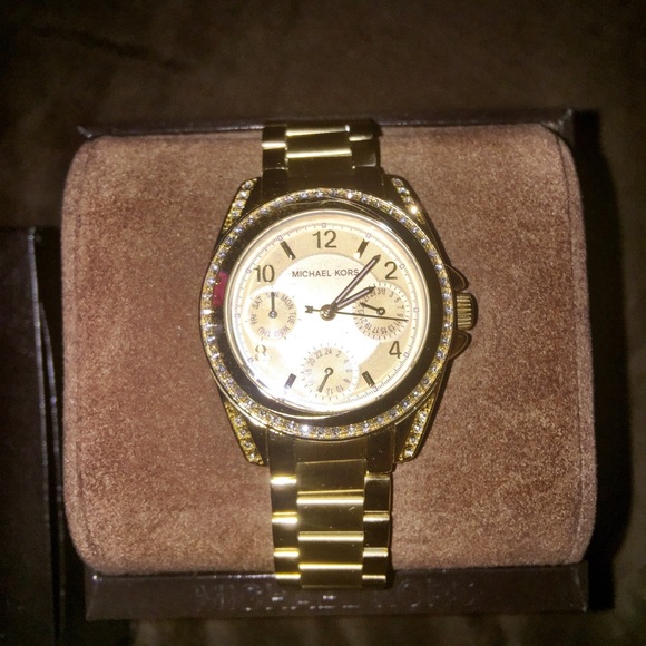 Authentic gold Michael Kors watch & gold bracelet