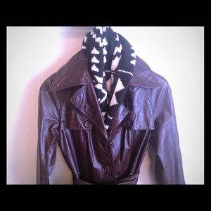 Leather vintage trench coat