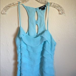 Blue chiffon tank
