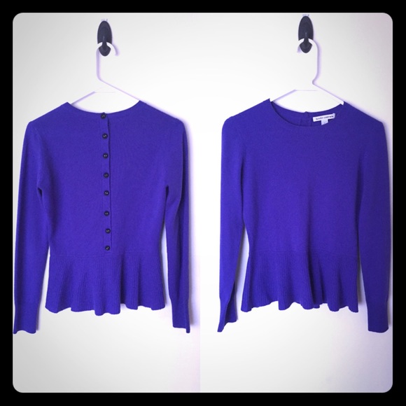 Autumn Cashmere purple peplum sweater, size S