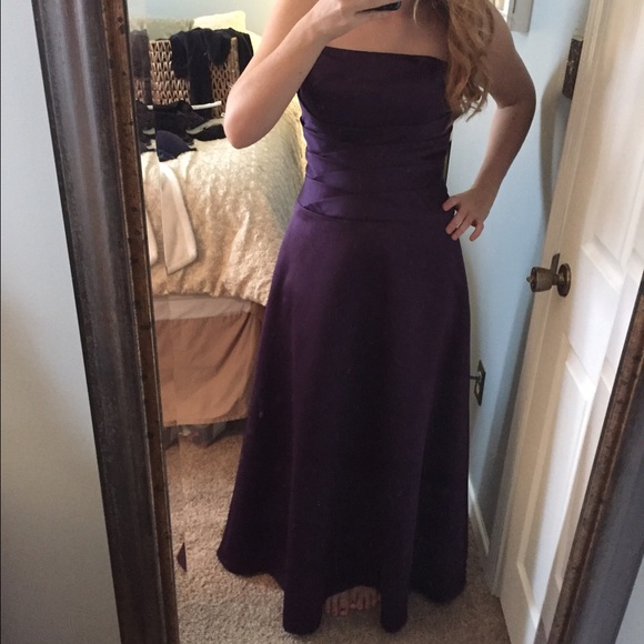 Floor length purple dress