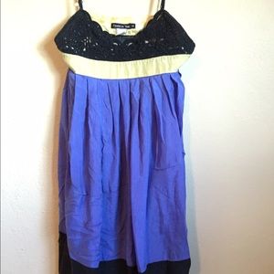 Yellow/blue/ black dress