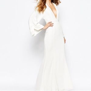 ASOS Winged Goddess Plunge Neck Maxi Dress