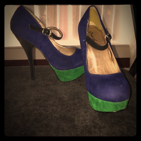 Blue/green heels