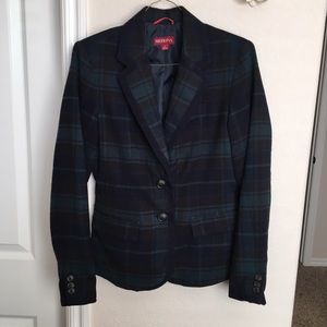 Merona Dark Blue/Green Plaid Blazer