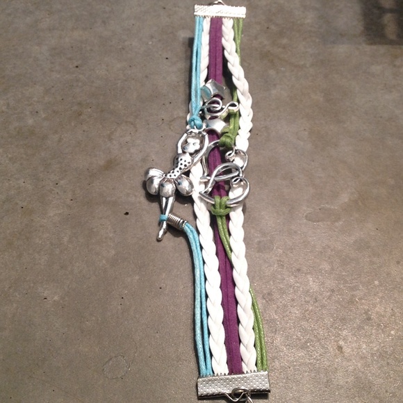 Ballerina silver/leather bracelet