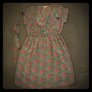 WORN ONCE! XL. Fun silk print dress.