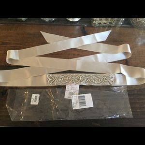PRICE DROP - Champagne Silver Beaded Bridal Belt