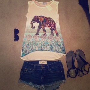 Jewel and lace detail elephant tank