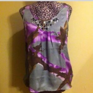 Silky sleeveless top