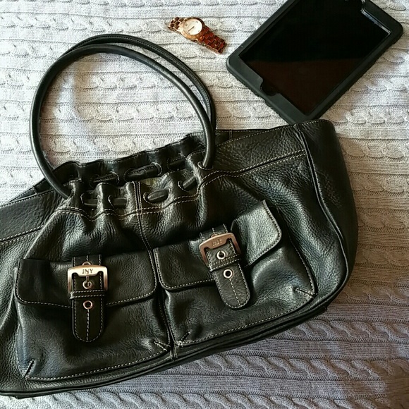 Jones NY black leather bag