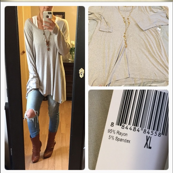 NEW🛍Grey loose top🍁 - Picture 2 of 3