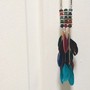 T&J Designs Jewelry - Crystal Tassel and Feather Necklace T&J Designs Jewelry - Crystal Tassel and Feather Necklace