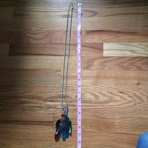 T&J Designs Jewelry - Crystal Tassel and Feather Necklace T&J Designs Jewelry - Crystal Tassel and Feather Necklace