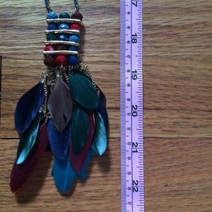 T&J Designs Jewelry - Crystal Tassel and Feather Necklace T&J Designs Jewelry - Crystal Tassel and Feather Necklace