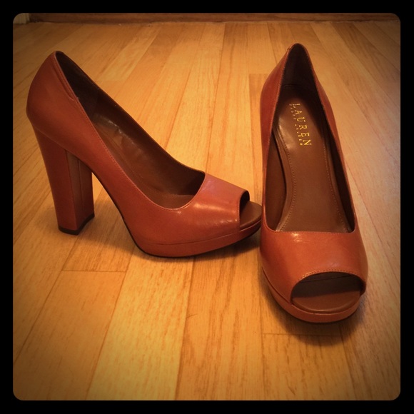 Ralph Lauren Shoes - NWOT Ralph Lauren Peep Toe Platforms
