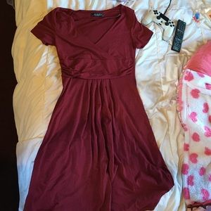 Wine Red Maternity Dress