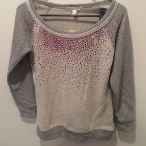 Love and fire Gray and pink sweater