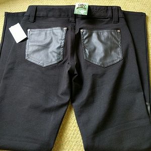 Request Jeans jeggings pants faux leather accents