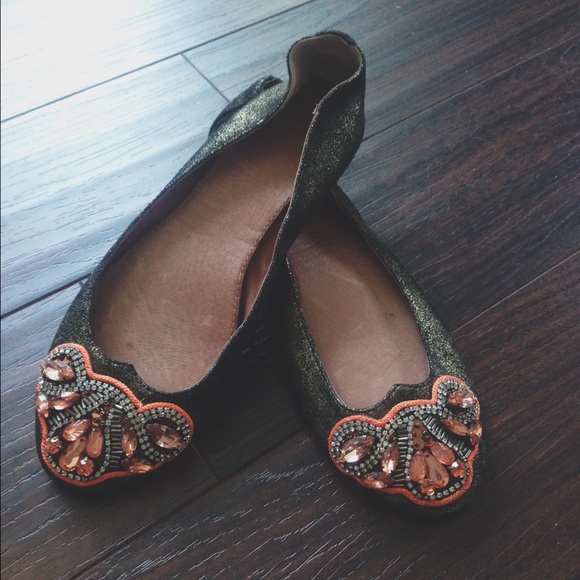 Anthropologie Jeweled Flats 💎