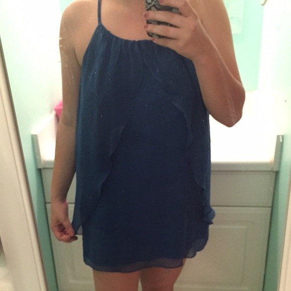 Blue flowy dress