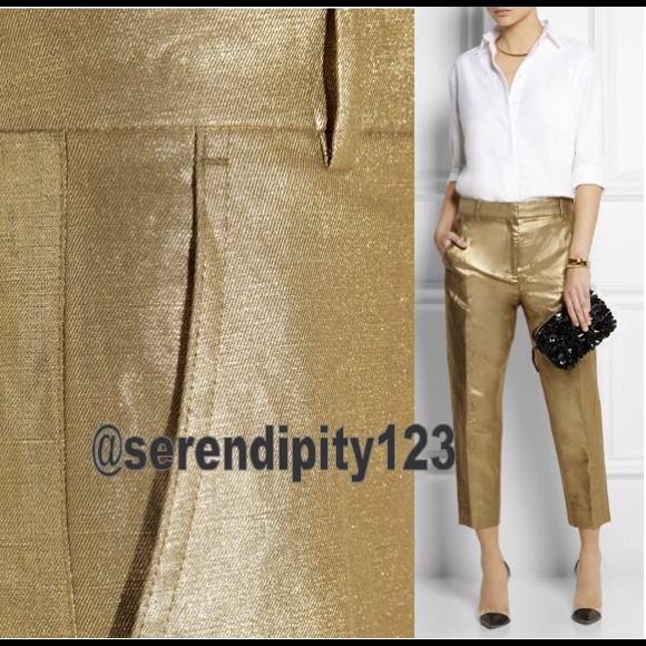 J. Crew Ludlow Pant in Gold Linen – SZ 0 - NWT - Picture 3 of 3