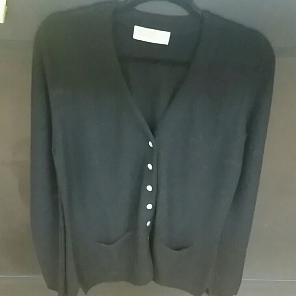 Classic black button down alpaca cardigan sweater