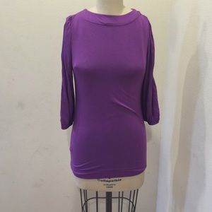 Theory long sleeve purple cotton shirt