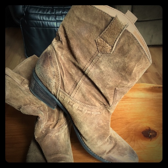 Franco Sarto "Window" Brown Suede Leather Boots