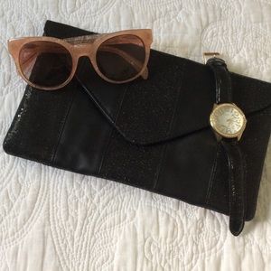 Black Glitter Clutch